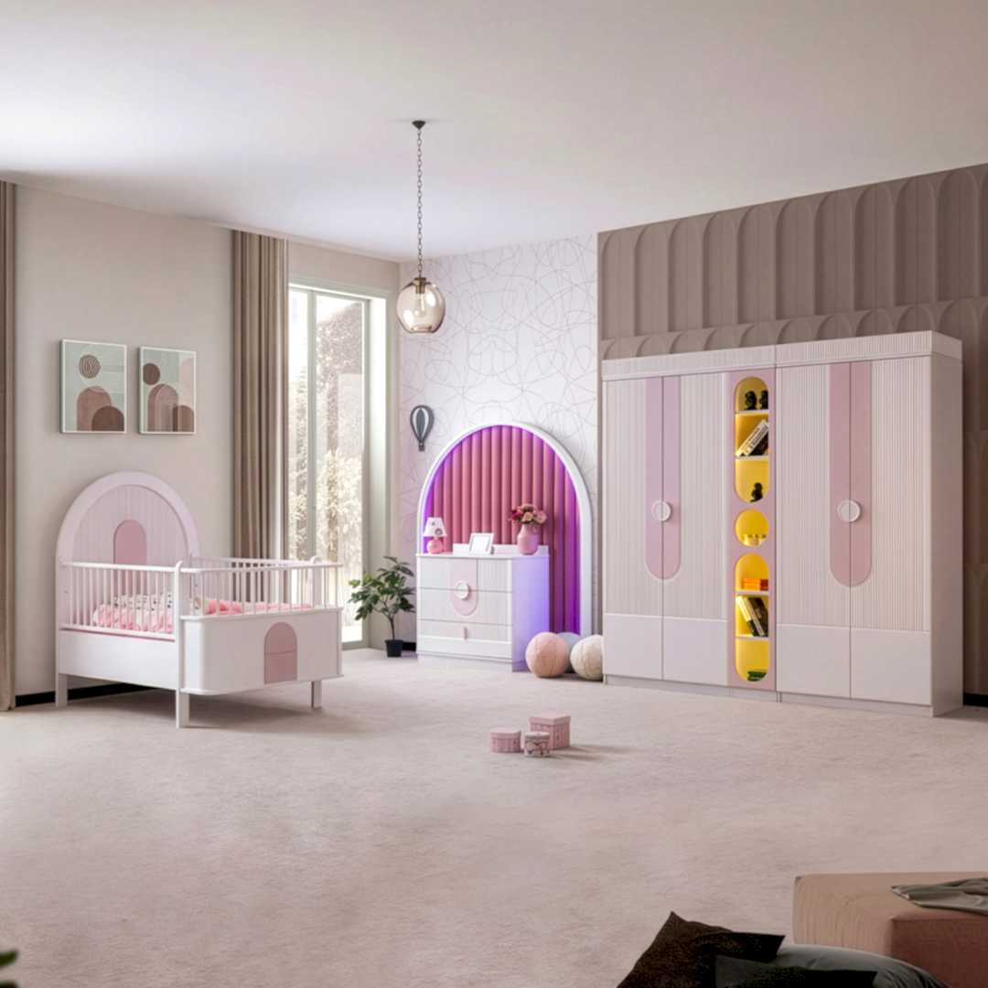 Venedik Mega Madrid Beşik Bebek Odası Pembe